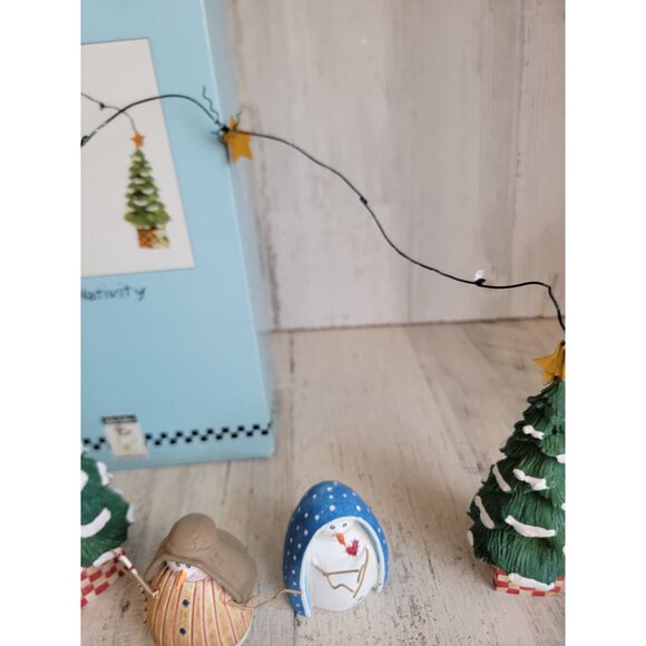 Jolly follies snowman nativity scene religious Xmas decor set Sandi Gore evans - Picture 6 of 10